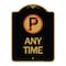 Signmission Designer Series Anytime No Parking, Black & Gold Aluminum Sign, 18" x 24", BG-1824-24342 A-DES-BG-1824-24342 - alternate 1